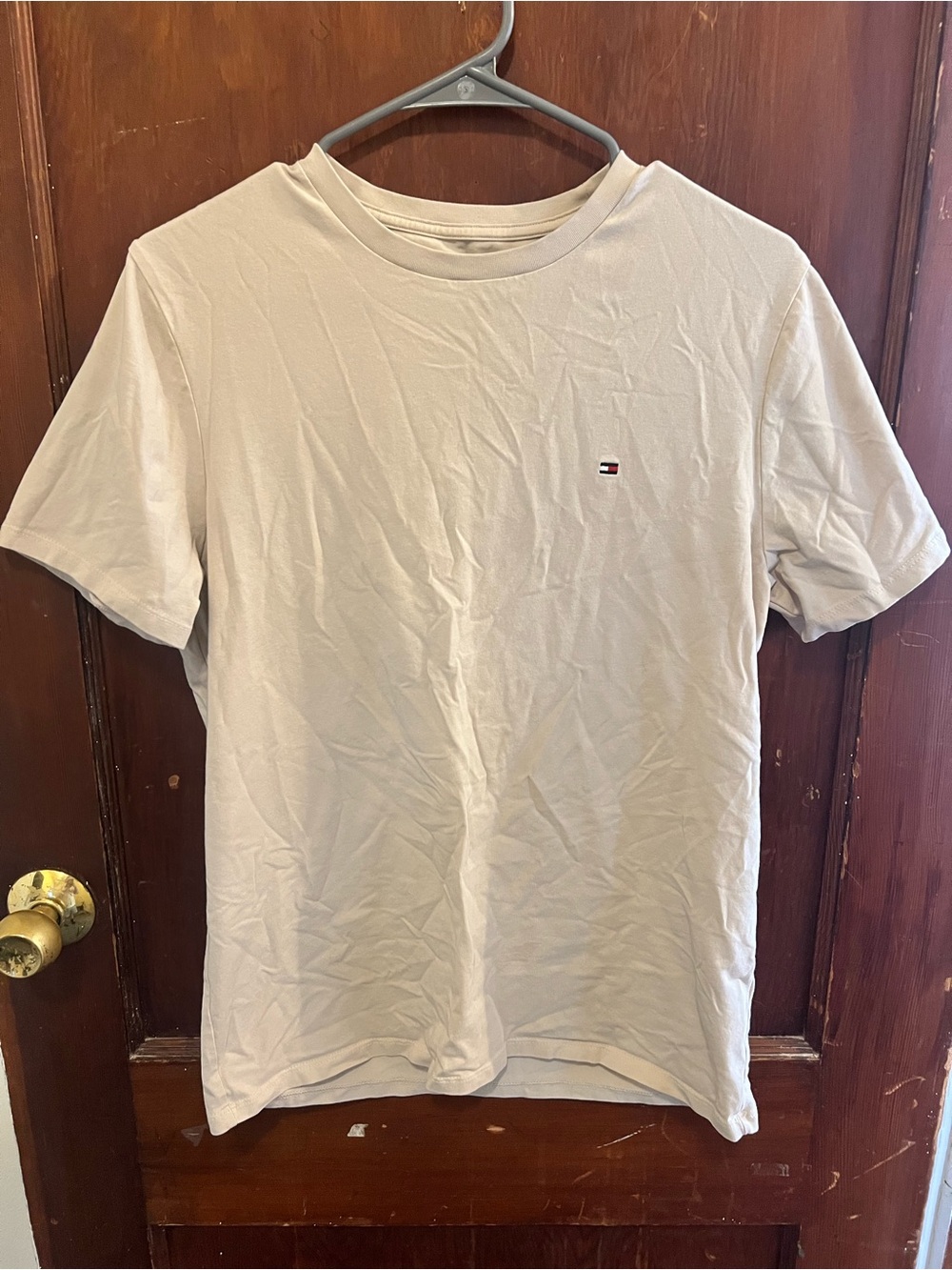 Tommy Hilfiger Men’s Crewneck T-Shirt - Light Beige, Size Small